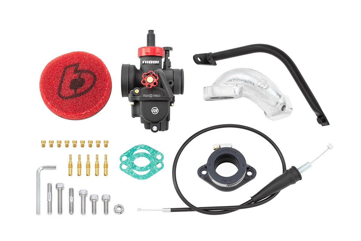 TB Parts Carb Kit - Nibbi PE24mm w/Air Box Removal Bracket - Stock Head KLX110